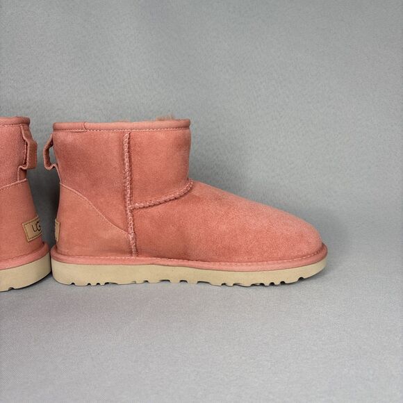 New Womens UGG Australia Boots Sz 8 Classic Mini Pinkish Red (Clay Pot) Booties - Picture 12 of 15